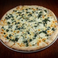 Spinach & Ricotta Speciality Pizza, GoGo Pizza, Speciality Pizza, creamy ricotta pizza, fresh spinach pizza, gourmet cheese pizza, stone baked pizza, vegetarian pizza option, Italian inspired pizza, light and cheesy pizza, healthy pizza choice, mozzarella cheese pizza, best spinach pizza